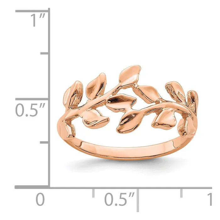 Goldia Rings 14K Rose Gold Polished Leaf Ring