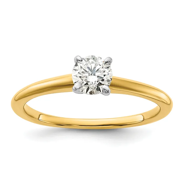Goldia Rings 14k Twotone 12 Ct Lab Grown Diamond VS F Round Solitaire Engagement Ring Goldia Rings 14k Twotone 12 Ct Lab Grown Diamond VS F Round Solitaire Engagement Ring