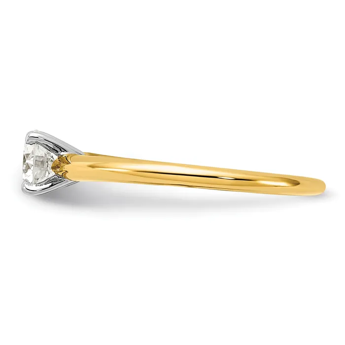 Goldia Rings 14k Twotone 12 Ct Lab Grown Diamond VS F Round Solitaire Engagement Ring