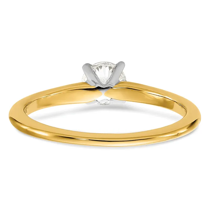 Goldia Rings 14k Twotone 12 Ct Lab Grown Diamond VS F Round Solitaire Engagement Ring