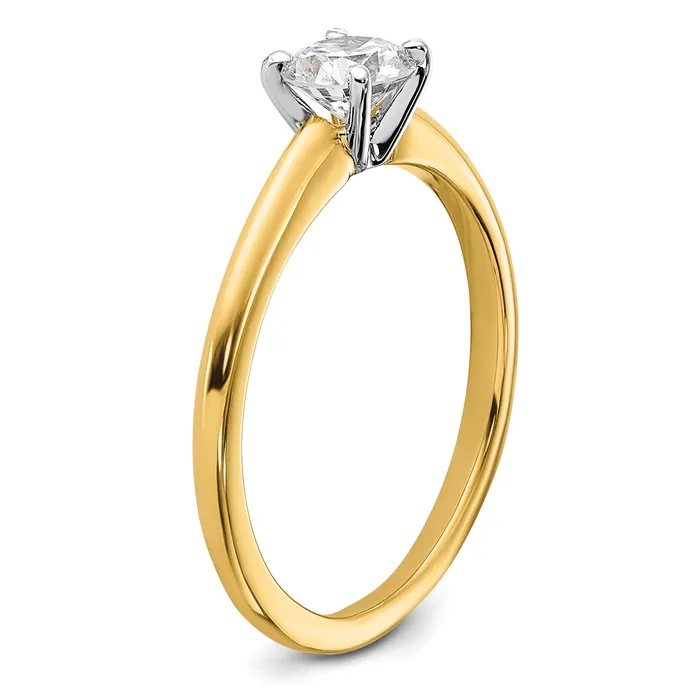 Goldia Rings 14k Twotone 12 Ct Lab Grown Diamond VS F Round Solitaire Engagement Ring