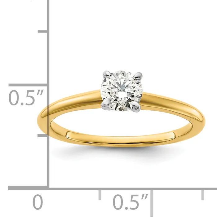 Goldia Rings 14k Twotone 12 Ct Lab Grown Diamond VS F Round Solitaire Engagement Ring