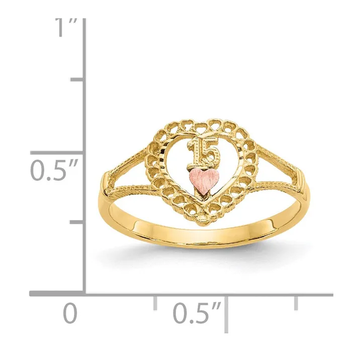 Goldia Rings 14K TwoTone Gold 15 Heart Ring