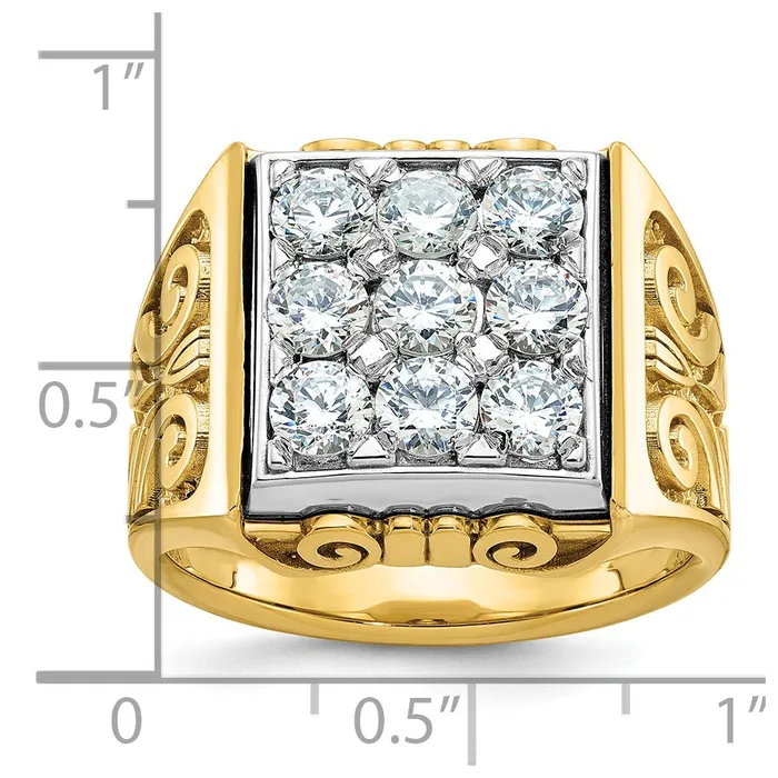 Goldia Rings 14k Twotone Gold Mens Scroll Design Diamond Ring Mounting