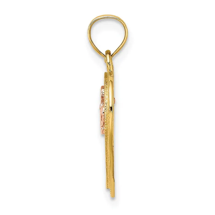 Goldia Rings 14k Twotone Gold Twotone Gold LOVE Heart Charm