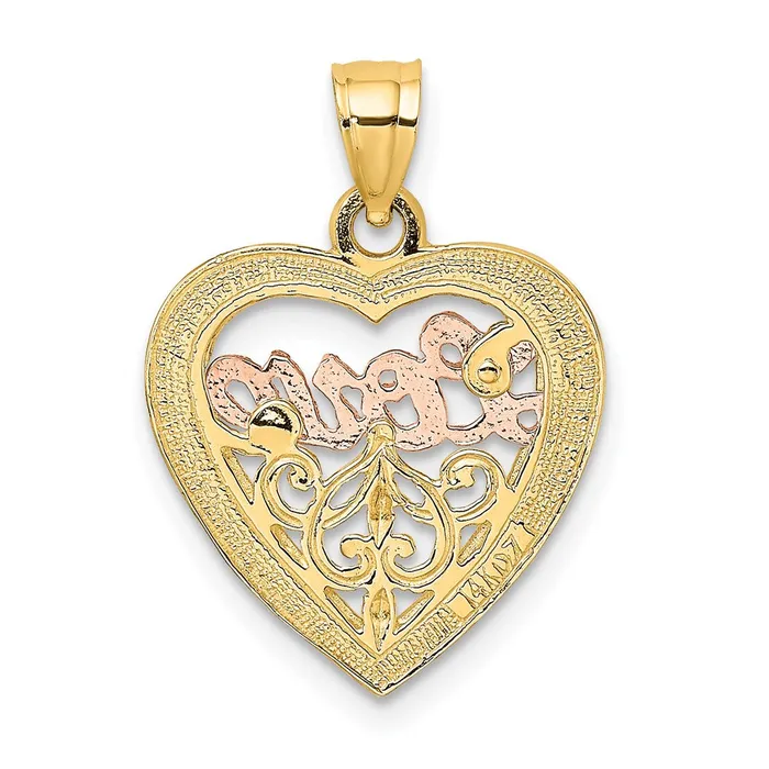 Goldia Rings 14k Twotone Gold Twotone Gold LOVE Heart Charm