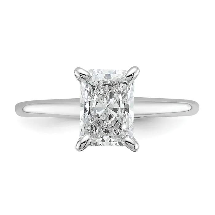 Goldia Rings 14k White Gold 1 12 Ct Certified Lab Grown Diamond VSSI G Radiant Solitare Engagement Ring