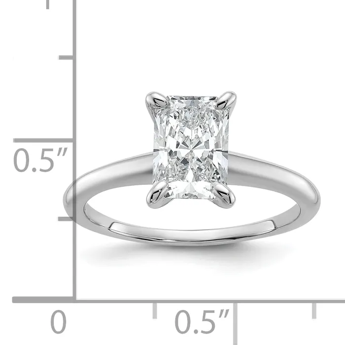 Goldia Rings 14k White Gold 1 12 Ct Certified Lab Grown Diamond VSSI G Radiant Solitare Engagement Ring