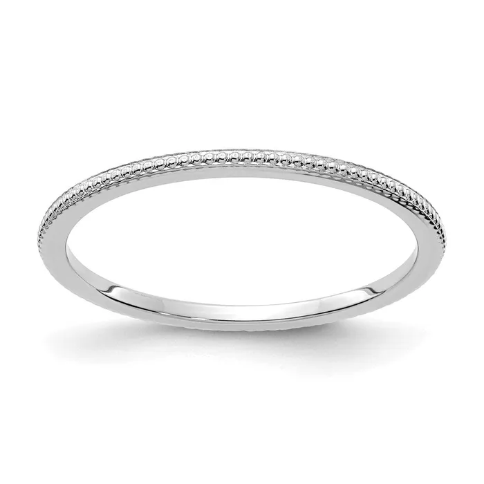 Goldia Rings 14K White Gold 12mm Bead Stackable Band