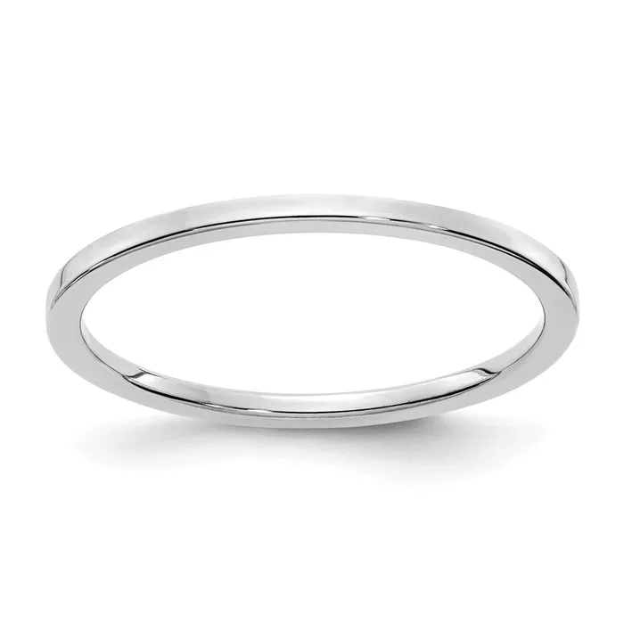 Goldia Rings 14K White Gold 12mm Flat Stackable Mens Ladies Wedding Band Ring Goldia Rings 14K White Gold 12mm Flat Stackable Mens Ladies Wedding Band Ring