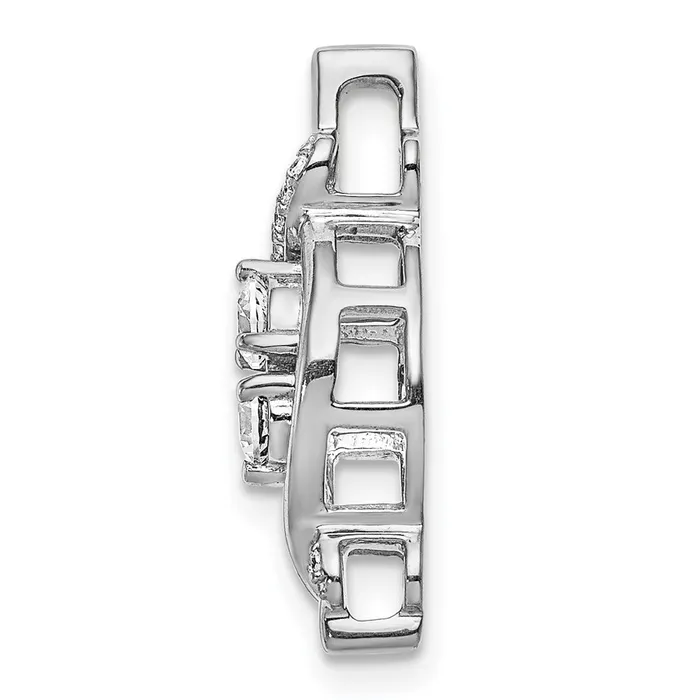 Goldia Rings 14k White Gold 14ct Real Diamond Fancy Twist Chain Slide