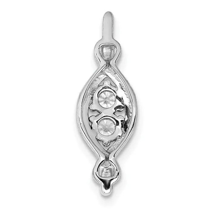 Goldia Rings 14k White Gold 14ct Real Diamond Fancy Twist Chain Slide