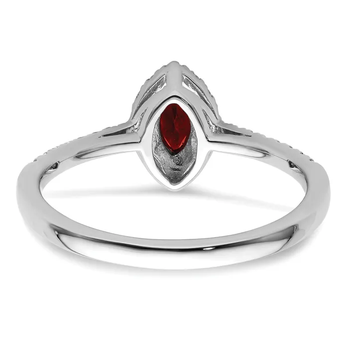 Goldia Rings 14k White Gold 15 Ct Lab Grown Diamond VSSI G and Garnet January Birthstone Ring
