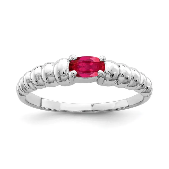 Goldia Rings 14k White Gold 5x3mm Oval Ruby ring