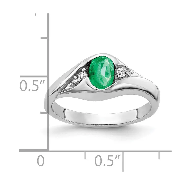 Goldia Rings 14k White Gold 6x4mm Oval Emerald A Real Diamond ring
