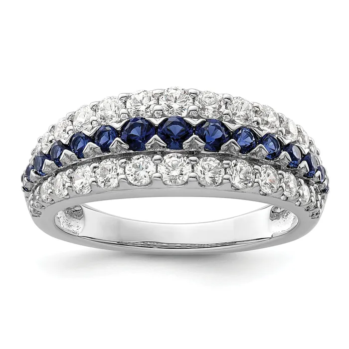 Goldia Rings 14k White Gold 78 Ct Lab Grown Diamond VSSI G and Lab Created Blue Sapphire Fashion Ring Goldia Rings 14k White Gold 78 Ct Lab Grown Diamond VSSI G and Lab Created Blue Sapphire Fashion Ring