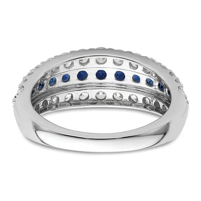 Goldia Rings 14k White Gold 78 Ct Lab Grown Diamond VSSI G and Lab Created Blue Sapphire Fashion Ring