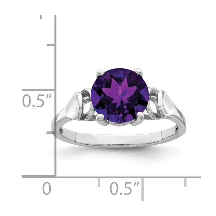 Goldia Rings 14k White Gold 8mm Amethyst ring