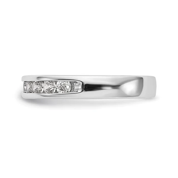 Goldia Rings 14k White Gold 9Stone 12 carat Round Diamond Complete Channel Band