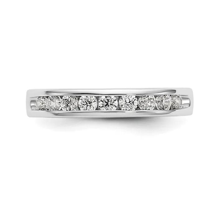 Goldia Rings 14k White Gold 9Stone 12 carat Round Diamond Complete Channel Band