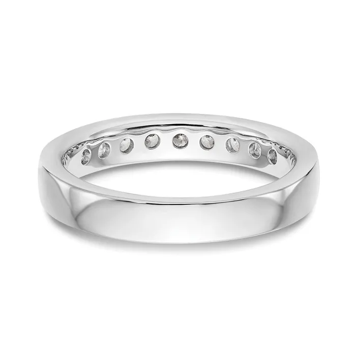 Goldia Rings 14k White Gold 9Stone 12 carat Round Diamond Complete Channel Band