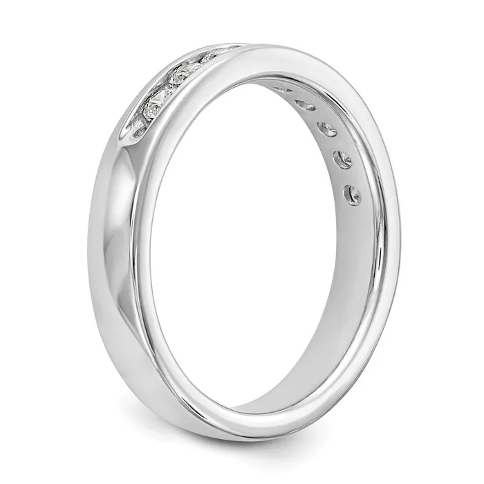 Goldia Rings 14k White Gold 9Stone 12 carat Round Diamond Complete Channel Band
