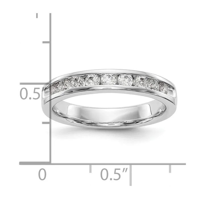 Goldia Rings 14k White Gold 9Stone 12 carat Round Diamond Complete Channel Band
