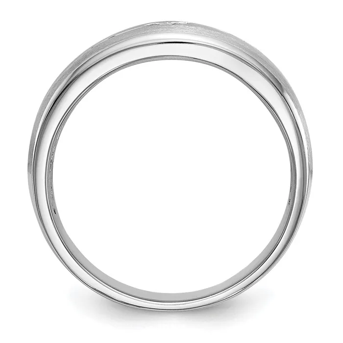 Goldia Rings 14k White Gold Raised Square Bezel Enameled 15 carat Diamond Complete Mens Ring