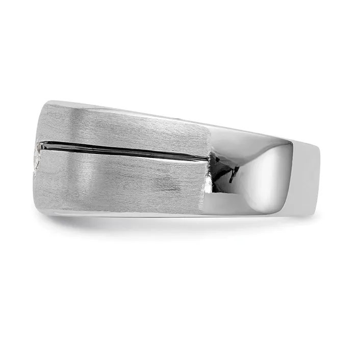 Goldia Rings 14k White Gold Raised Square Bezel Enameled 15 carat Diamond Complete Mens Ring