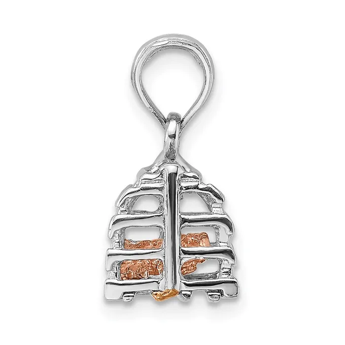 Goldia Rings 14k WhiteRose Gold Twotone Gold 3D Lobster Trap Moveable Charm