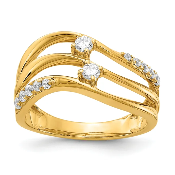 Goldia Rings 14k Yellow Gold 13 Ct Lab Grown Diamond VSSI G Fashion Ring