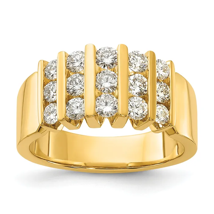 Goldia Rings 14k Yellow Gold 1 Ct Lab Grown Diamond VSSI Band Ring