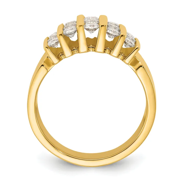 Goldia Rings 14k Yellow Gold 1 Ct Lab Grown Diamond VSSI Band Ring