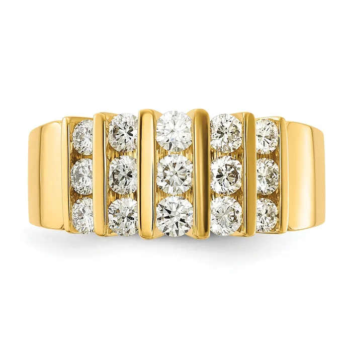 Goldia Rings 14k Yellow Gold 1 Ct Lab Grown Diamond VSSI Band Ring