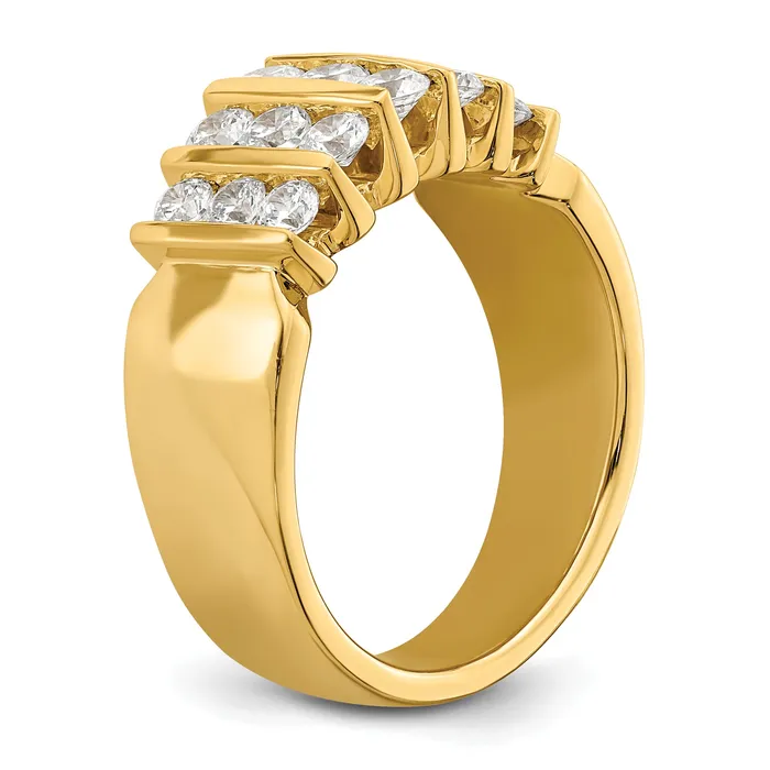 Goldia Rings 14k Yellow Gold 1 Ct Lab Grown Diamond VSSI Band Ring