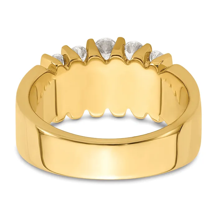 Goldia Rings 14k Yellow Gold 1 Ct Lab Grown Diamond VSSI Band Ring