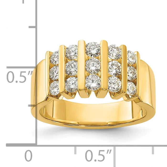 Goldia Rings 14k Yellow Gold 1 Ct Lab Grown Diamond VSSI Band Ring