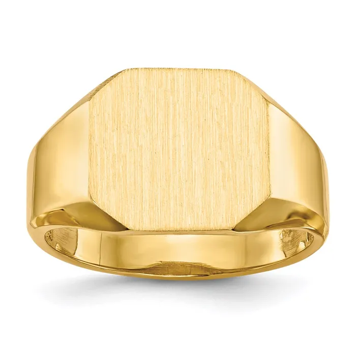 Goldia Rings 14K Yellow Gold 125x110mm Open Back Signet Ring