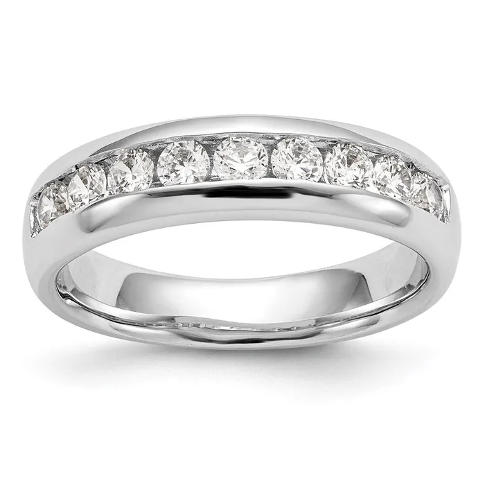 Goldia Rings 14K Yellow Gold 9Stone Real Diamond Channel Band