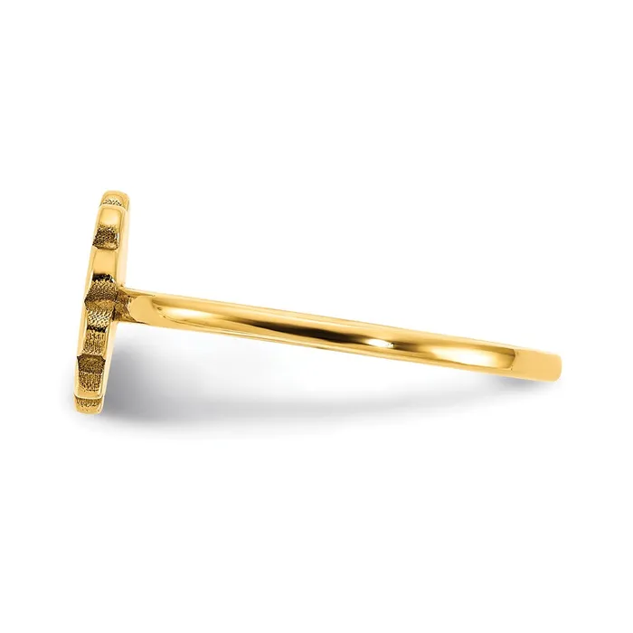 Goldia Rings 14K Yellow Gold Initial Flower Signet Ring