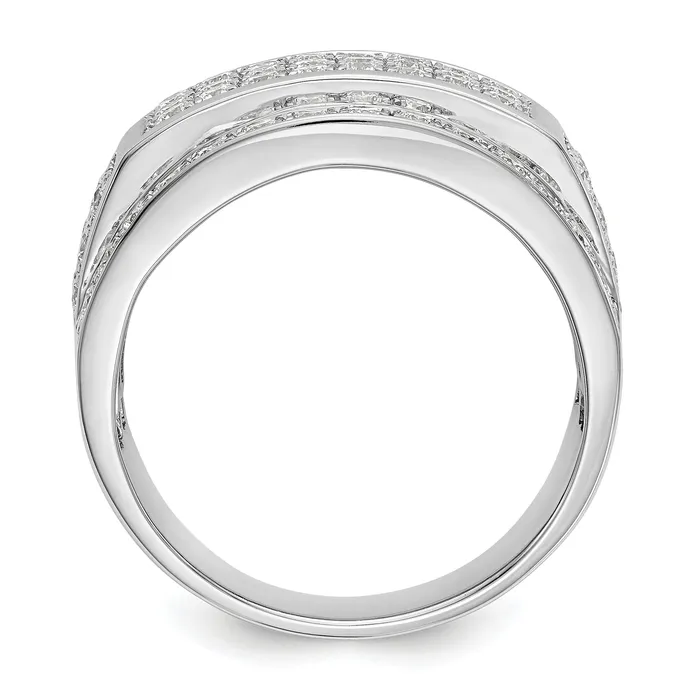 Goldia Rings 206ct CZ Solid Real 14K White Gold Mens Wedding Band Ring