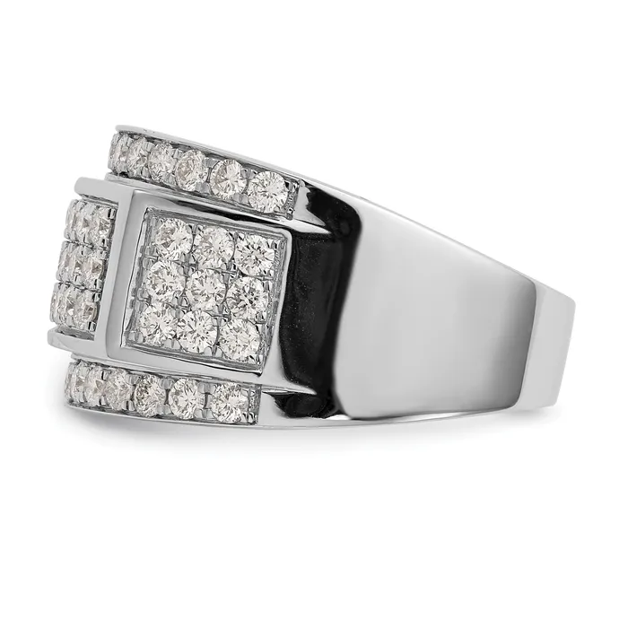 Goldia Rings 206ct CZ Solid Real 14K White Gold Mens Wedding Band Ring