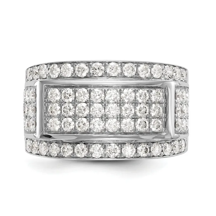 Goldia Rings 206ct CZ Solid Real 14K White Gold Mens Wedding Band Ring