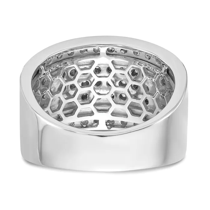 Goldia Rings 206ct CZ Solid Real 14K White Gold Mens Wedding Band Ring