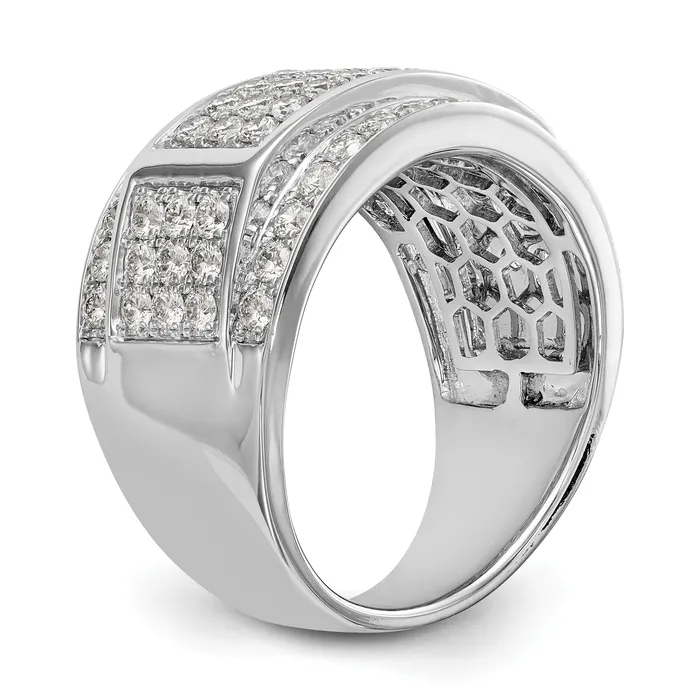 Goldia Rings 206ct CZ Solid Real 14K White Gold Mens Wedding Band Ring