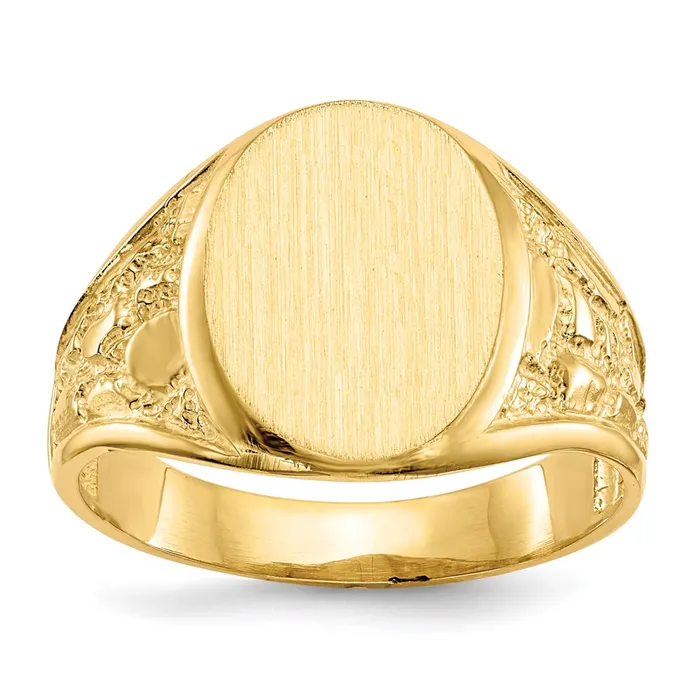 Goldia Rings 2nd of CUSTOM ORDER MICHEL BOLLI 14K Yellow Gold 150x115mm Open Back Mens Signet Ring