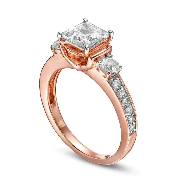 Goldia Rings 60mm PrincessCut LabCreated White Sapphire Collar Ring in Sterling Silver with Solid 14K Rose Gold Plate Goldia Rings 60mm PrincessCut LabCreated White Sapphire Collar Ring in Sterling Silver with Solid 14K Rose Gold Plate