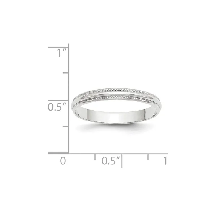 Goldia Rings Solid 10K White Gold 3mm Light Weight Milgrain Half Round MensWomens Wedding Band Ring Size 85 Goldia Rings Solid 10K White Gold 3mm Light Weight Milgrain Half Round MensWomens Wedding Band Ring Size 85