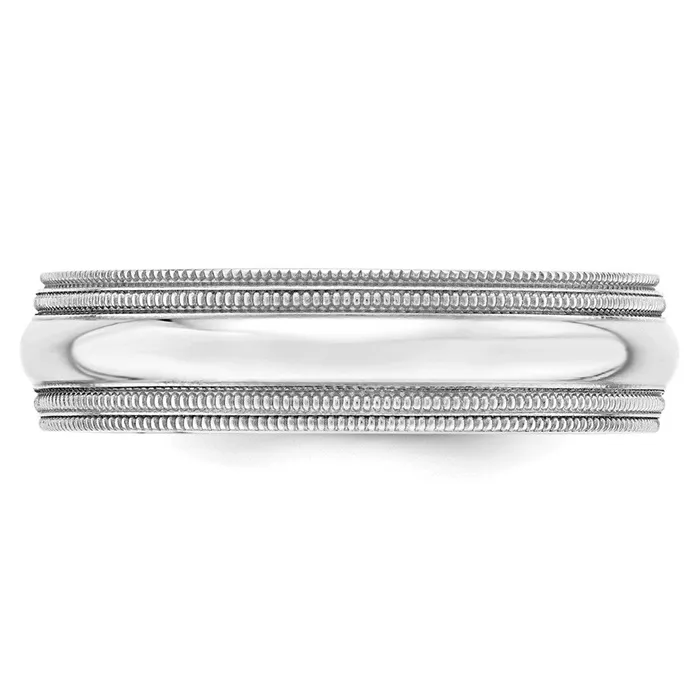 Goldia Rings Solid 10K White Gold 6mm Double Milgrain Comfort Fit MensWomens Wedding Band Ring Size 135 Goldia Rings Solid 10K White Gold 6mm Double Milgrain Comfort Fit MensWomens Wedding Band Ring Size 135