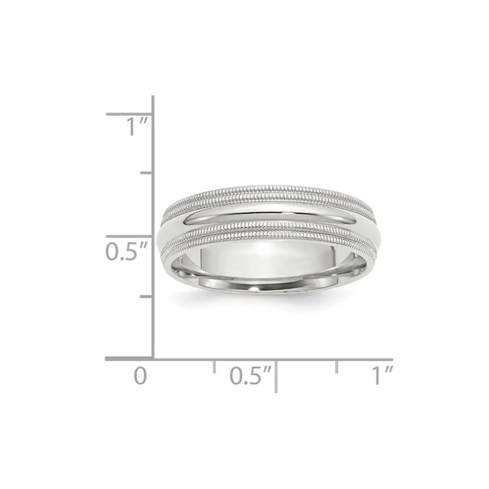 Goldia Rings Solid 10K White Gold 6mm Double Milgrain Comfort Fit MensWomens Wedding Band Ring Size 135 Goldia Rings Solid 10K White Gold 6mm Double Milgrain Comfort Fit MensWomens Wedding Band Ring Size 135